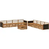 vidaXL Buiten bank set 9 st Naturel Massief acaciahout