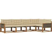 vidaXL Buiten bank set 5 st Natuurlijk en Beige
