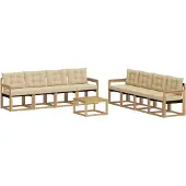 vidaXL Buiten bank set 9 st Wit en Beige