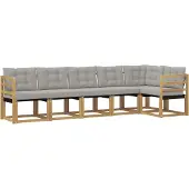 vidaXL Buiten bank set 6 st Wit en Lichtgrijs