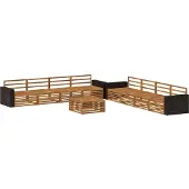 vidaXL Buiten bank set 9 st Naturel Massief acaciahout