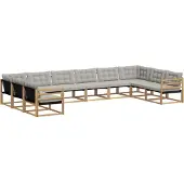 vidaXL Buiten bank set 10 st Wit en Lichtgrijs