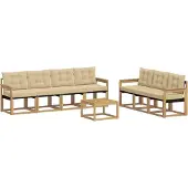 vidaXL Buiten bank set 8 st Wit en Beige