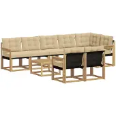 vidaXL Buiten bank set 9 st Wit en Beige