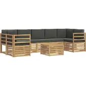 vidaXL Buiten bank set 8 st Wit en antracietkleurig Polyester