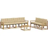 vidaXL Buiten bank set 8 st Wit en Beige