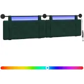 vidaXL Hangend hoofdbord Met LED-verlichting Donkergroen Fluweel