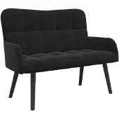 vidaXL 2-Zits Sofa Zwart 115 x 61 x 87 cm fluweel