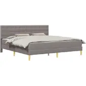 vidaXL Bedframe met matras met hoofdeinde Taupe 180 x 200 cm Stof