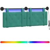 vidaXL Hangend hoofdbord Met LED-verlichting Turquoise Fluweel