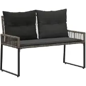 vidaXL Bank voor buiten, 2-persoons, 4 stuks, 110 x 59 x 82 cm, polyrotan