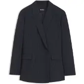 BOSS Regular-fit blazer van stretchcrêpe met krijtstrepen