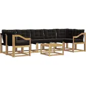 vidaXL Buiten bank set 8 st Wit en zwart