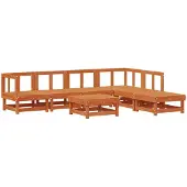 vidaXL Tuin loungeset 7 st Wasbruin Massief grenenhout