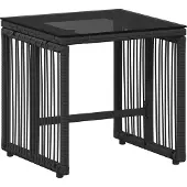 vidaXL Tuinmeubels set, 11 stuks, zwart en turquoise, polyrotan