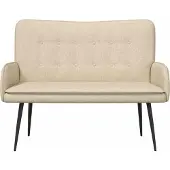 vidaXL 2-Zits Sofa Crèmekleurig 115 x 61 x 87 cm Stof