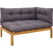 vidaXL Tuinpallet Sofa Eenheden 2 Stuk Natuurlijk en Donkergrijs