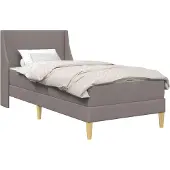 vidaXL Bedframe met matras Taupe 90 x 190 cm Polyester