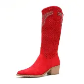 Salinyang Cowboylaarzen rood / zilver