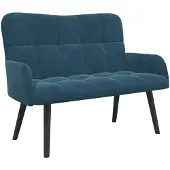 vidaXL 2-Zits Sofa Blauw 115 x 61 x 87 cm fluweel