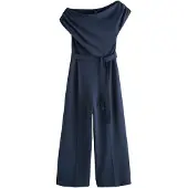 Next - Dames - Gelegenheidsjumpsuit met ruches - Tall - Blauw