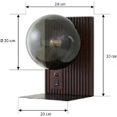 LUCANDE Wandlampe , Veloura, dimbare, Roestbruin, Woonkamer, Glas, Designer