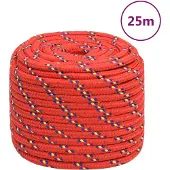 vidaXL Boottouw 18 mm 25 m polypropyleen rood