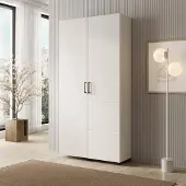 Meubella - Inverly - Schoenenkast - Wit - 92x33x185 cm
