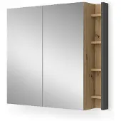 Vicco Badkamerspiegelkast Edelin Antraciet/Artisan 80 x 75 cm met planken, Model 57988