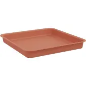 vidaXL Vierkante Bloemenschotel 24 st Baksteenrood 18 x 18 x 2 cm