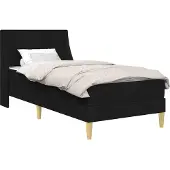 vidaXL Bedframe met matras met hoofdeinde Zwart 90 x 200 cm Polyester
