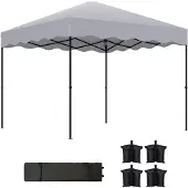 Outsunny Pavillon Metall, Polyester Hellgrau