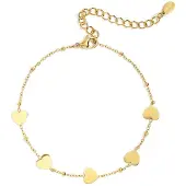 Yehwang Roestvrijstalen kettingarmbanden met hart, casual, dagelijks, eenvoudig, serie, damessieraden