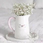 Something Different - White Butterfly Print Ceramic Bloemenkan - Multicolours