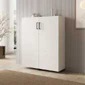Meubella - Inverly - Schoenenkast - Wit - 92x33x113 cm