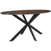 Lizzely Garden & Living Eettafel ovaal visgraat 160cm Obie zwart ovale tafel