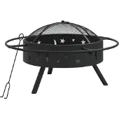 vidaXL Vuurplaats met pook XXL 70 cm staal