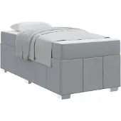vidaXL Bedframe met matras Lichtgrijs 80 x 200 cm Stof
