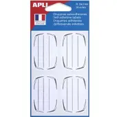 Agipa Gelinieerde boek-etiketten, wit/grijs, 37 x 55 mm