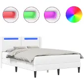 vidaXL Bedframe met matras Wit 140 x 200 cm Kunstleer