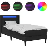 vidaXL Bedframe met matras Zwart 90 x 190 cm Kunstleer