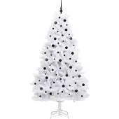 vidaXL Kunstmatige Hinged Kerstboom Wit 240 cm PVC en Staal
