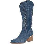 Salinyang Cowboylaarzen donkerblauw / zilver