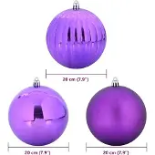 vidaXL Kerstbal Set XXL 4 st Lila Ø 20 cm Kunststof LED's