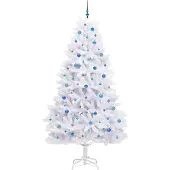 vidaXL Kunstmatige Hinged Kerstboom Wit 240 cm PVC en Staal
