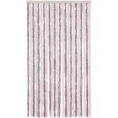 vidaXL Vliegengordijn 100x220 cm chenille zilvergrijs en roze