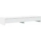 vidaXL Monitorstandaard met lades wit 100x27x15 cm bewerkt hout