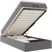 vidaXL Ottoman bed met matras 80x200 cm kunstleer grijs