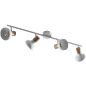 LINDBY Fridolin plafondspot, 70cm, 4-lamps, wit, metaal Fridolin, dimbaar, wit / opaal, Keuken, metaal, Modern, buitenspot