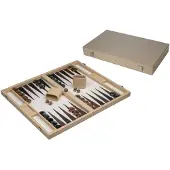 Philos Backgammon - Beige, Groot, Kunstleer